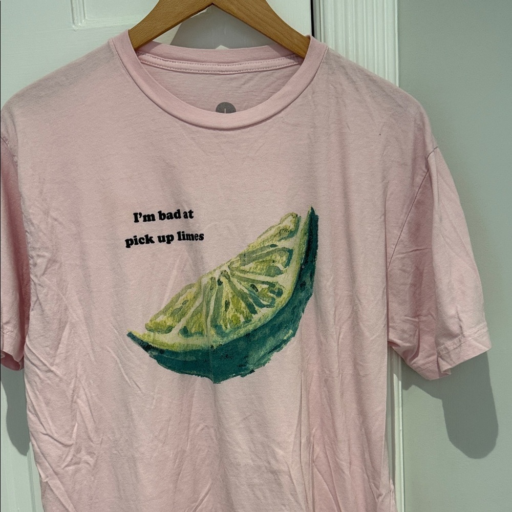 I’m Bad At Pickup Limes Pink Graphic T-Shirt Large — image 2 of 8